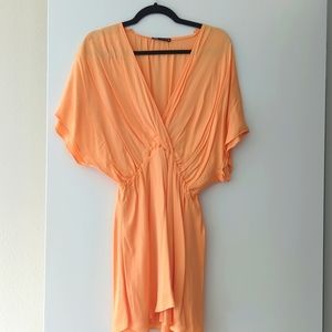 Zara orange dress with elasticated waist